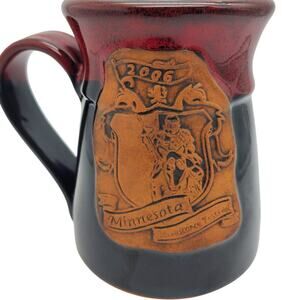 2006 Minnesota Renaissance Festival Mug Pottery Stein Handmade Red Black Cup